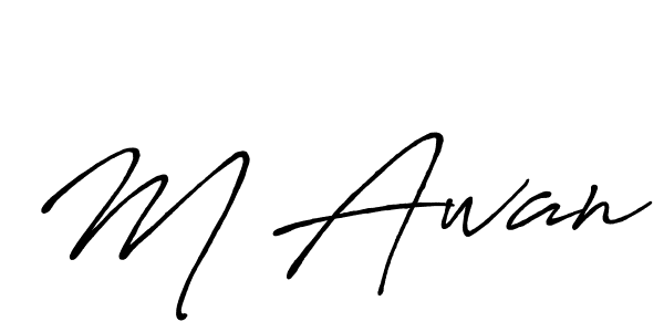 Also we have M Awan name is the best signature style. Create professional handwritten signature collection using Antro_Vectra_Bolder autograph style. M Awan signature style 7 images and pictures png
