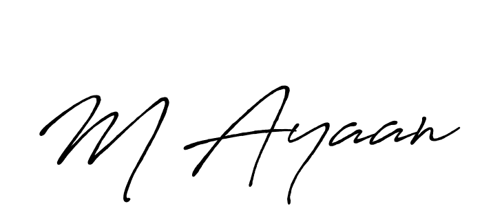 Also You can easily find your signature by using the search form. We will create M Ayaan name handwritten signature images for you free of cost using Antro_Vectra_Bolder sign style. M Ayaan signature style 7 images and pictures png