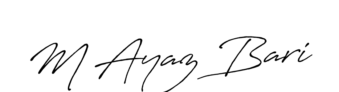 Antro_Vectra_Bolder is a professional signature style that is perfect for those who want to add a touch of class to their signature. It is also a great choice for those who want to make their signature more unique. Get M Ayaz Bari name to fancy signature for free. M Ayaz Bari signature style 7 images and pictures png