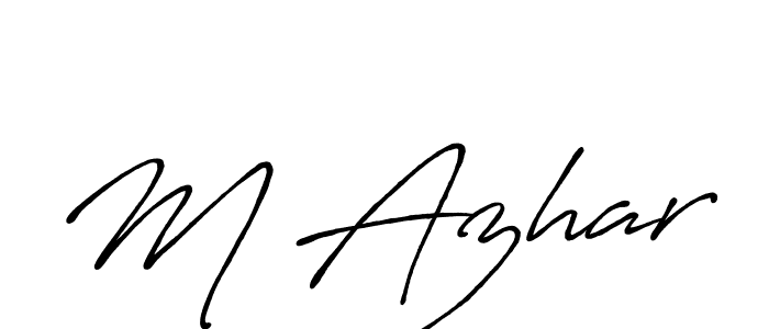 Design your own signature with our free online signature maker. With this signature software, you can create a handwritten (Antro_Vectra_Bolder) signature for name M Azhar. M Azhar signature style 7 images and pictures png