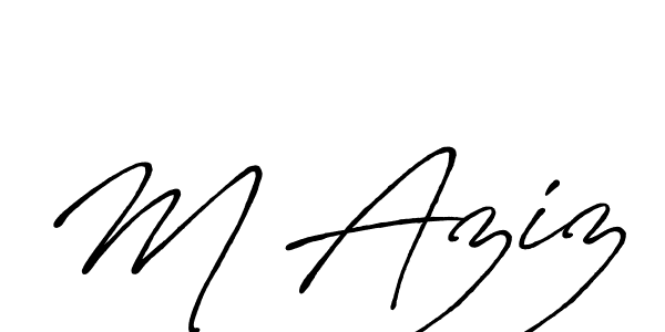 M Aziz stylish signature style. Best Handwritten Sign (Antro_Vectra_Bolder) for my name. Handwritten Signature Collection Ideas for my name M Aziz. M Aziz signature style 7 images and pictures png
