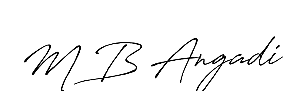 How to make M B Angadi signature? Antro_Vectra_Bolder is a professional autograph style. Create handwritten signature for M B Angadi name. M B Angadi signature style 7 images and pictures png