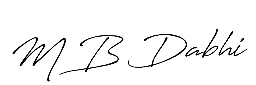 M B Dabhi stylish signature style. Best Handwritten Sign (Antro_Vectra_Bolder) for my name. Handwritten Signature Collection Ideas for my name M B Dabhi. M B Dabhi signature style 7 images and pictures png