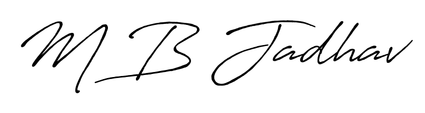 Stand out with a creative autograph for M B Jadhav. The Antro_Vectra_Bolder styling blends modern aesthetics with classic signature flourishes. M B Jadhav signature style 7 images and pictures png