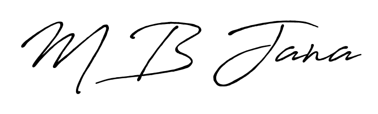 Create a beautiful signature design for name M B Jana. With this signature (Antro_Vectra_Bolder) fonts, you can make a handwritten signature for free. M B Jana signature style 7 images and pictures png