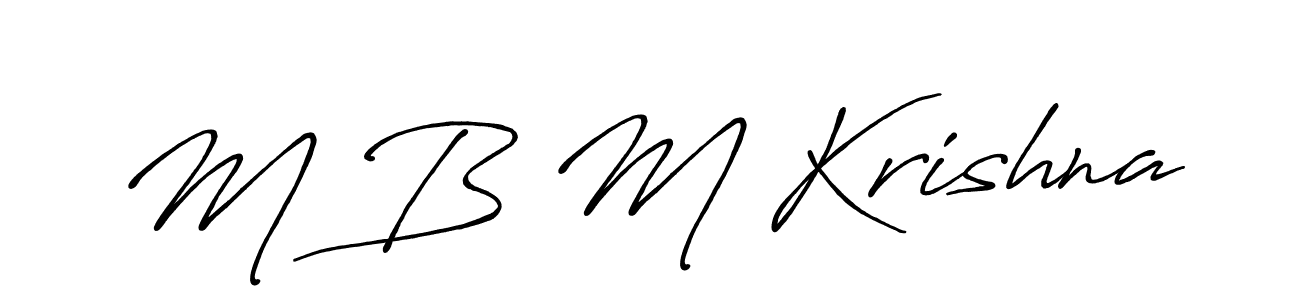 How to make M B M Krishna name signature. Use Antro_Vectra_Bolder style for creating short signs online. This is the latest handwritten sign. M B M Krishna signature style 7 images and pictures png