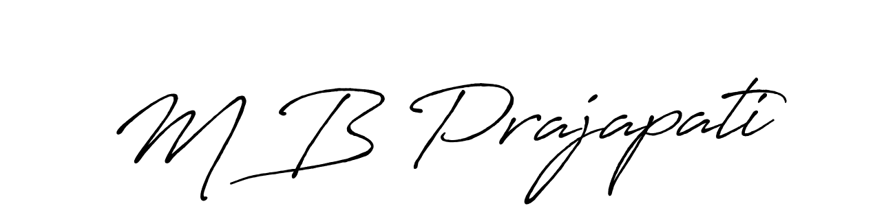 How to make M B Prajapati name signature. Use Antro_Vectra_Bolder style for creating short signs online. This is the latest handwritten sign. M B Prajapati signature style 7 images and pictures png