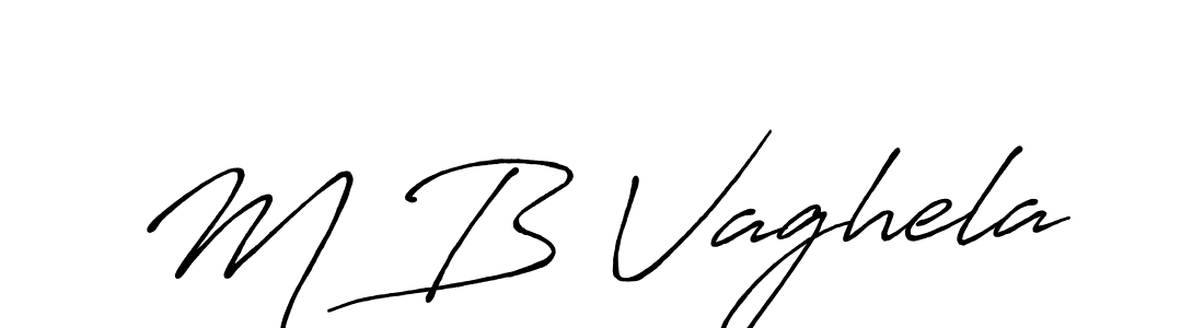 Make a beautiful signature design for name M B Vaghela. With this signature (Antro_Vectra_Bolder) style, you can create a handwritten signature for free. M B Vaghela signature style 7 images and pictures png