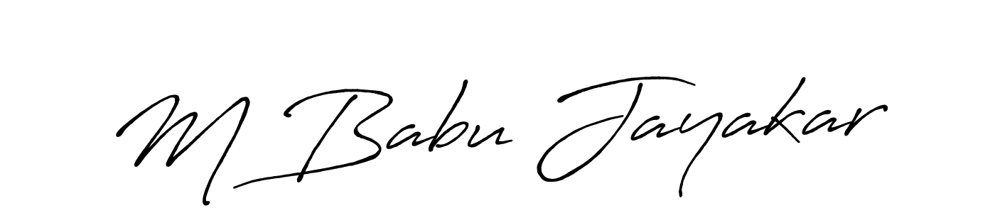 Make a beautiful signature design for name M Babu Jayakar. With this signature (Antro_Vectra_Bolder) style, you can create a handwritten signature for free. M Babu Jayakar signature style 7 images and pictures png