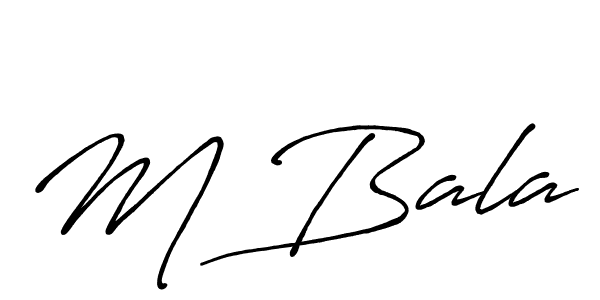 Make a beautiful signature design for name M Bala. With this signature (Antro_Vectra_Bolder) style, you can create a handwritten signature for free. M Bala signature style 7 images and pictures png