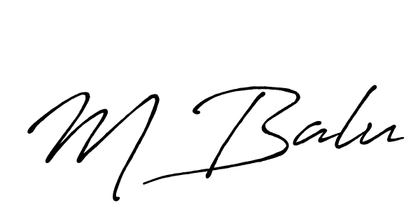 How to make M Balu signature? Antro_Vectra_Bolder is a professional autograph style. Create handwritten signature for M Balu name. M Balu signature style 7 images and pictures png