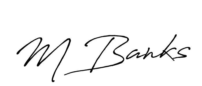How to make M Banks name signature. Use Antro_Vectra_Bolder style for creating short signs online. This is the latest handwritten sign. M Banks signature style 7 images and pictures png