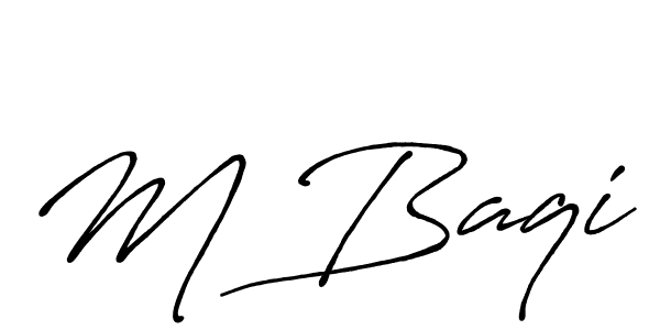 How to make M Baqi name signature. Use Antro_Vectra_Bolder style for creating short signs online. This is the latest handwritten sign. M Baqi signature style 7 images and pictures png