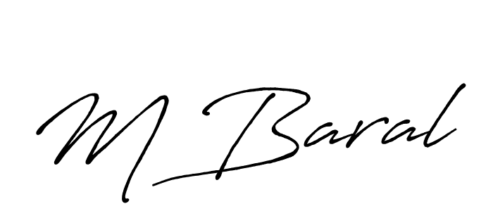 Make a beautiful signature design for name M Baral. With this signature (Antro_Vectra_Bolder) style, you can create a handwritten signature for free. M Baral signature style 7 images and pictures png