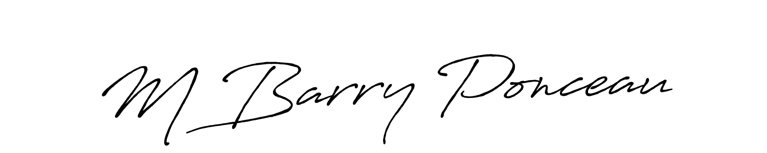 The best way (Antro_Vectra_Bolder) to make a short signature is to pick only two or three words in your name. The name M Barry Ponceau include a total of six letters. For converting this name. M Barry Ponceau signature style 7 images and pictures png