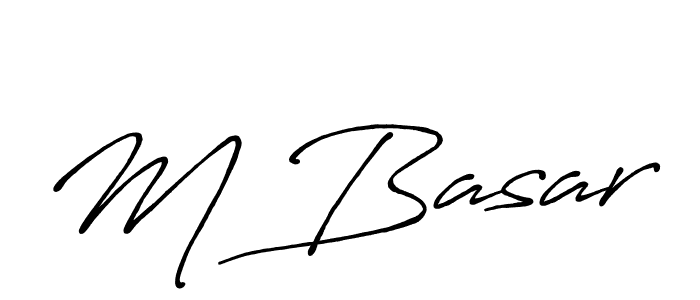 Create a beautiful signature design for name M Basar. With this signature (Antro_Vectra_Bolder) fonts, you can make a handwritten signature for free. M Basar signature style 7 images and pictures png