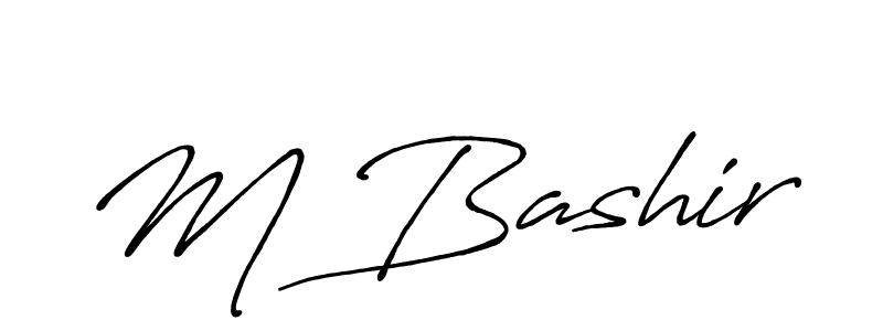 Make a beautiful signature design for name M Bashir. With this signature (Antro_Vectra_Bolder) style, you can create a handwritten signature for free. M Bashir signature style 7 images and pictures png