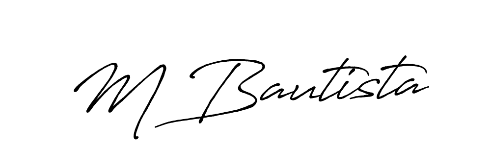 Create a beautiful signature design for name M Bautista. With this signature (Antro_Vectra_Bolder) fonts, you can make a handwritten signature for free. M Bautista signature style 7 images and pictures png