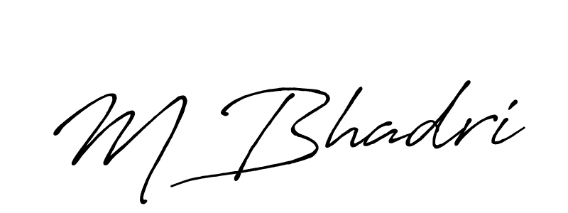 Create a beautiful signature design for name M Bhadri. With this signature (Antro_Vectra_Bolder) fonts, you can make a handwritten signature for free. M Bhadri signature style 7 images and pictures png