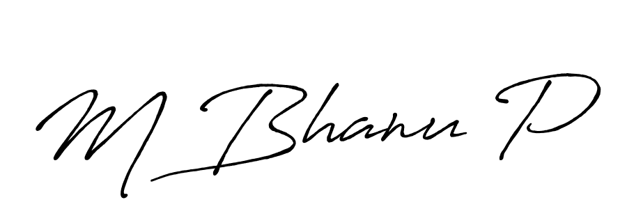 The best way (Antro_Vectra_Bolder) to make a short signature is to pick only two or three words in your name. The name M Bhanu P include a total of six letters. For converting this name. M Bhanu P signature style 7 images and pictures png