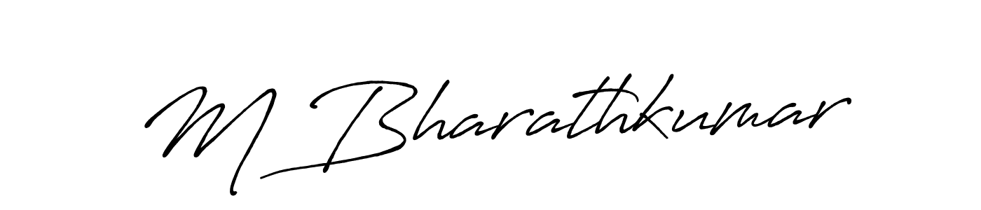 Antro_Vectra_Bolder is a professional signature style that is perfect for those who want to add a touch of class to their signature. It is also a great choice for those who want to make their signature more unique. Get M Bharathkumar name to fancy signature for free. M Bharathkumar signature style 7 images and pictures png