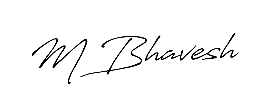 Use a signature maker to create a handwritten signature online. With this signature software, you can design (Antro_Vectra_Bolder) your own signature for name M Bhavesh. M Bhavesh signature style 7 images and pictures png