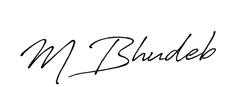 Also we have M Bhudeb name is the best signature style. Create professional handwritten signature collection using Antro_Vectra_Bolder autograph style. M Bhudeb signature style 7 images and pictures png