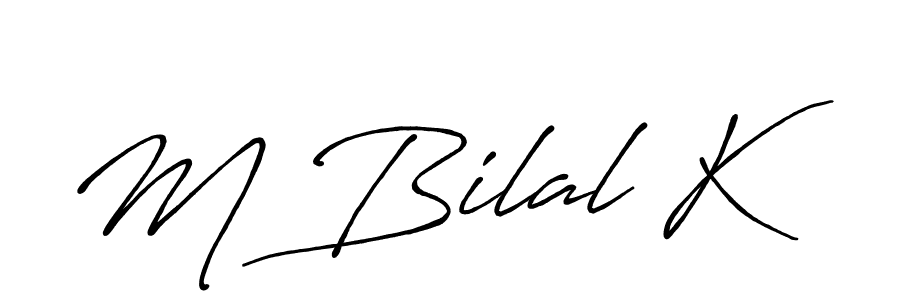 The best way (Antro_Vectra_Bolder) to make a short signature is to pick only two or three words in your name. The name M Bilal K include a total of six letters. For converting this name. M Bilal K signature style 7 images and pictures png