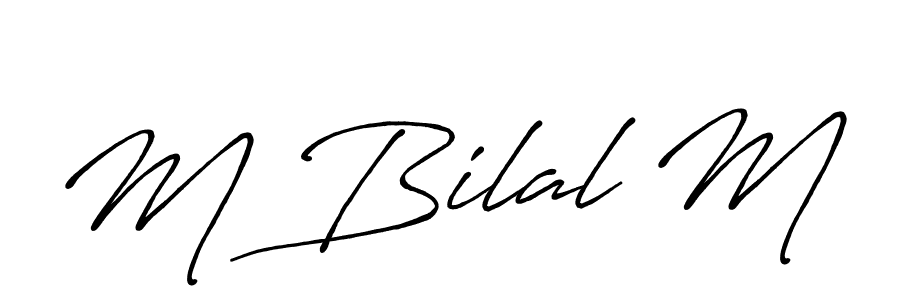 How to make M Bilal M name signature. Use Antro_Vectra_Bolder style for creating short signs online. This is the latest handwritten sign. M Bilal M signature style 7 images and pictures png