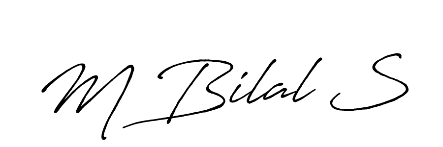 Make a beautiful signature design for name M Bilal S. With this signature (Antro_Vectra_Bolder) style, you can create a handwritten signature for free. M Bilal S signature style 7 images and pictures png