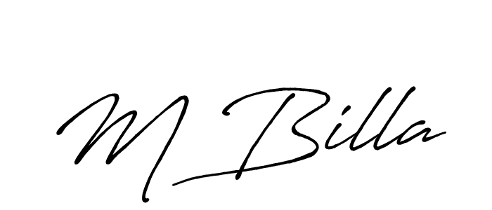 Design your own signature with our free online signature maker. With this signature software, you can create a handwritten (Antro_Vectra_Bolder) signature for name M Billa. M Billa signature style 7 images and pictures png