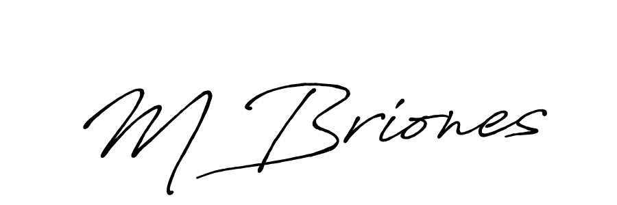 The best way (Antro_Vectra_Bolder) to make a short signature is to pick only two or three words in your name. The name M Briones include a total of six letters. For converting this name. M Briones signature style 7 images and pictures png