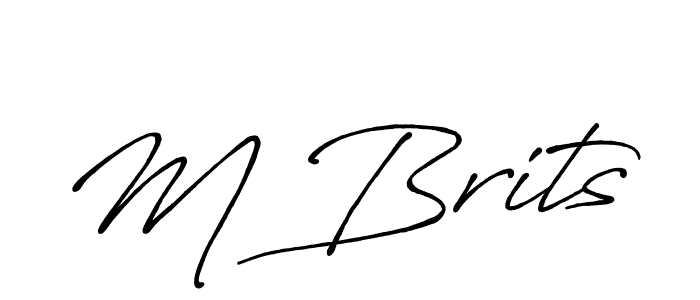 Create a beautiful signature design for name M Brits. With this signature (Antro_Vectra_Bolder) fonts, you can make a handwritten signature for free. M Brits signature style 7 images and pictures png