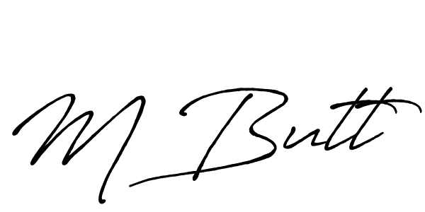 How to make M Butt signature? Antro_Vectra_Bolder is a professional autograph style. Create handwritten signature for M Butt name. M Butt signature style 7 images and pictures png