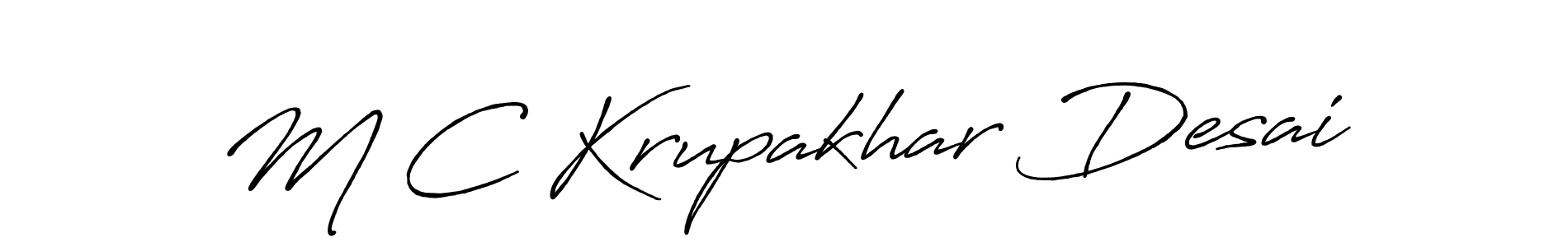 How to make M C Krupakhar Desai signature? Antro_Vectra_Bolder is a professional autograph style. Create handwritten signature for M C Krupakhar Desai name. M C Krupakhar Desai signature style 7 images and pictures png