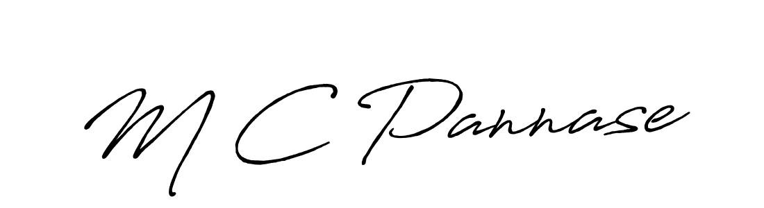 Create a beautiful signature design for name M C Pannase. With this signature (Antro_Vectra_Bolder) fonts, you can make a handwritten signature for free. M C Pannase signature style 7 images and pictures png