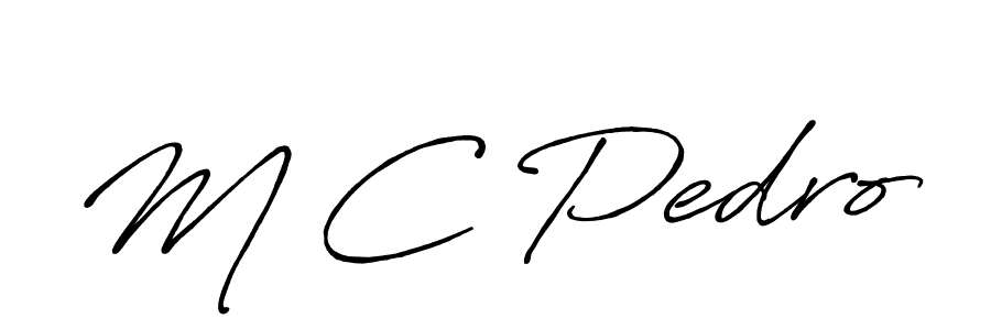 M C Pedro stylish signature style. Best Handwritten Sign (Antro_Vectra_Bolder) for my name. Handwritten Signature Collection Ideas for my name M C Pedro. M C Pedro signature style 7 images and pictures png