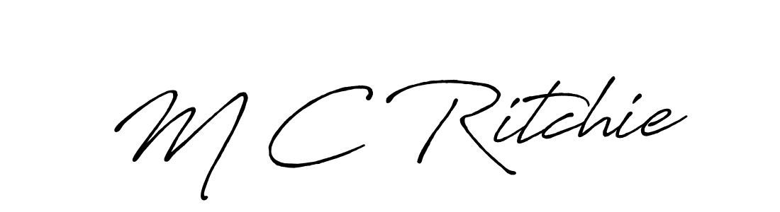 if you are searching for the best signature style for your name M C Ritchie. so please give up your signature search. here we have designed multiple signature styles  using Antro_Vectra_Bolder. M C Ritchie signature style 7 images and pictures png
