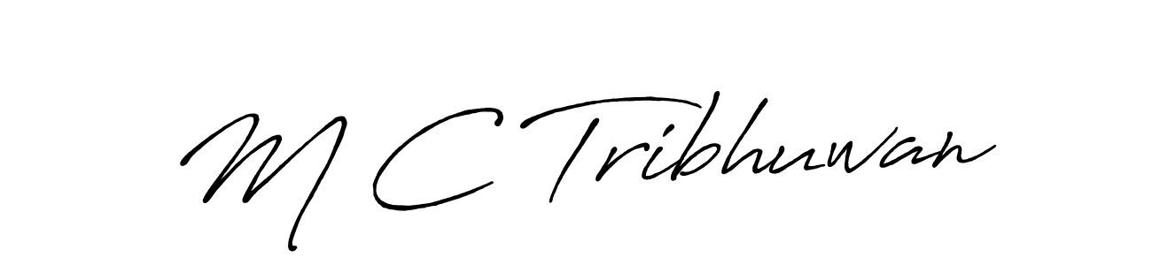 How to make M C Tribhuwan signature? Antro_Vectra_Bolder is a professional autograph style. Create handwritten signature for M C Tribhuwan name. M C Tribhuwan signature style 7 images and pictures png