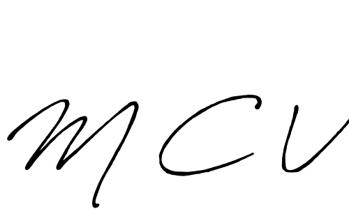 The best way (Antro_Vectra_Bolder) to make a short signature is to pick only two or three words in your name. The name M C V include a total of six letters. For converting this name. M C V signature style 7 images and pictures png