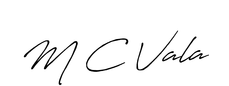 The best way (Antro_Vectra_Bolder) to make a short signature is to pick only two or three words in your name. The name M C Vala include a total of six letters. For converting this name. M C Vala signature style 7 images and pictures png