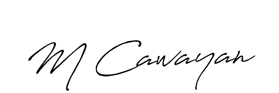 How to make M Cawayan signature? Antro_Vectra_Bolder is a professional autograph style. Create handwritten signature for M Cawayan name. M Cawayan signature style 7 images and pictures png