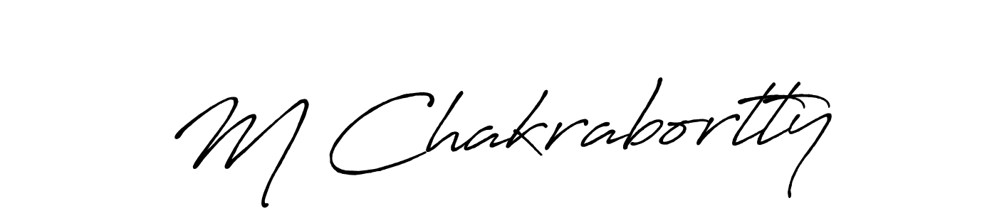 How to make M Chakrabortty name signature. Use Antro_Vectra_Bolder style for creating short signs online. This is the latest handwritten sign. M Chakrabortty signature style 7 images and pictures png