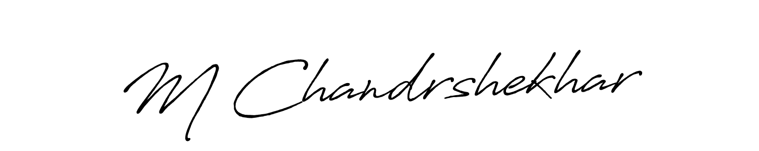 Make a beautiful signature design for name M Chandrshekhar. With this signature (Antro_Vectra_Bolder) style, you can create a handwritten signature for free. M Chandrshekhar signature style 7 images and pictures png