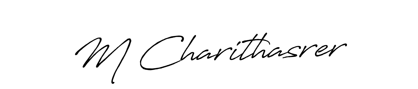 Design your own signature with our free online signature maker. With this signature software, you can create a handwritten (Antro_Vectra_Bolder) signature for name M Charithasrer. M Charithasrer signature style 7 images and pictures png