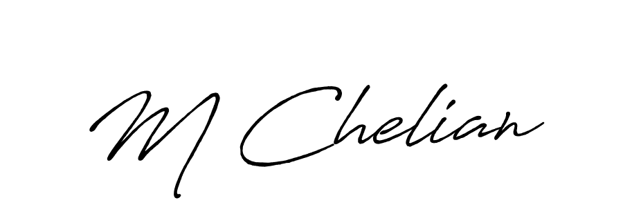 Create a beautiful signature design for name M Chelian. With this signature (Antro_Vectra_Bolder) fonts, you can make a handwritten signature for free. M Chelian signature style 7 images and pictures png