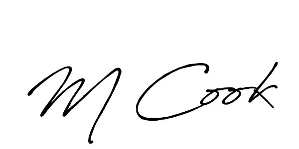 Create a beautiful signature design for name M Cook. With this signature (Antro_Vectra_Bolder) fonts, you can make a handwritten signature for free. M Cook signature style 7 images and pictures png