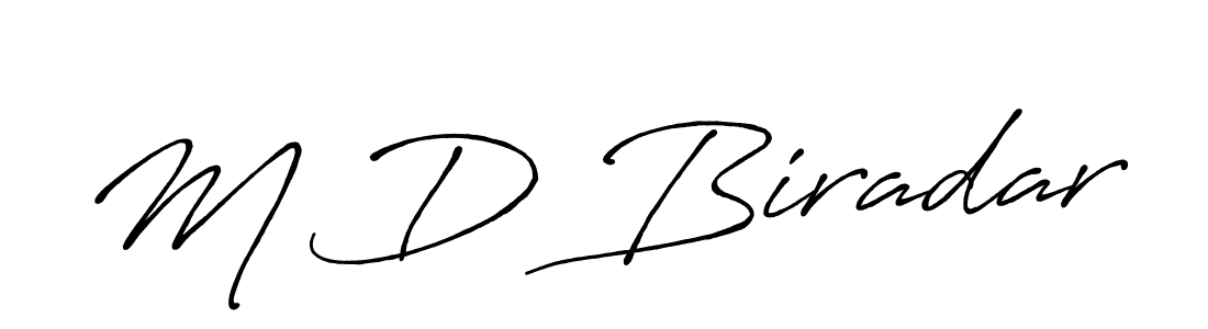 Make a beautiful signature design for name M D Biradar. With this signature (Antro_Vectra_Bolder) style, you can create a handwritten signature for free. M D Biradar signature style 7 images and pictures png