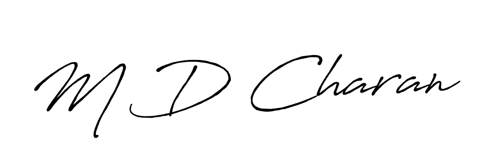 Similarly Antro_Vectra_Bolder is the best handwritten signature design. Signature creator online .You can use it as an online autograph creator for name M D Charan. M D Charan signature style 7 images and pictures png