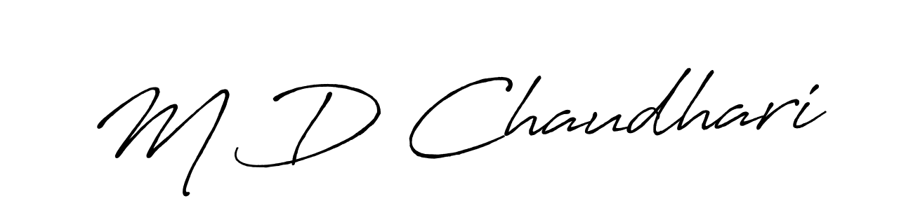 Use a signature maker to create a handwritten signature online. With this signature software, you can design (Antro_Vectra_Bolder) your own signature for name M D Chaudhari. M D Chaudhari signature style 7 images and pictures png